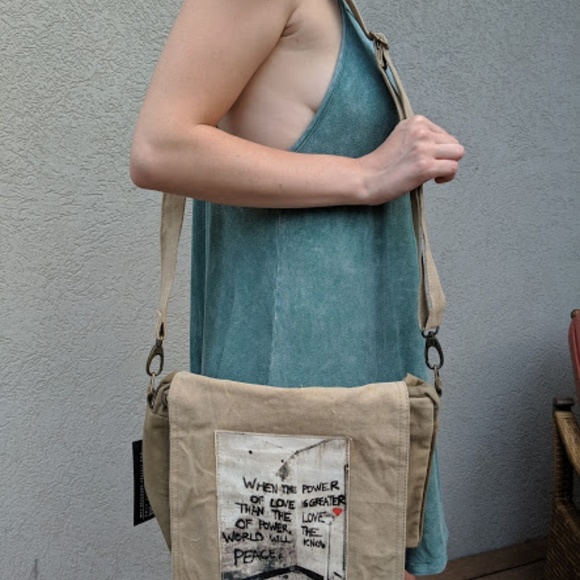 Vintage Addiction Recycled Military Tent CrossBody - Picture 5 of 5